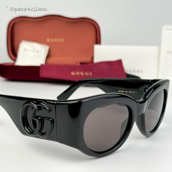 Gucci Women Sunglasses Black Grey Oval GG1544S 001 BRAND NEW main image 5